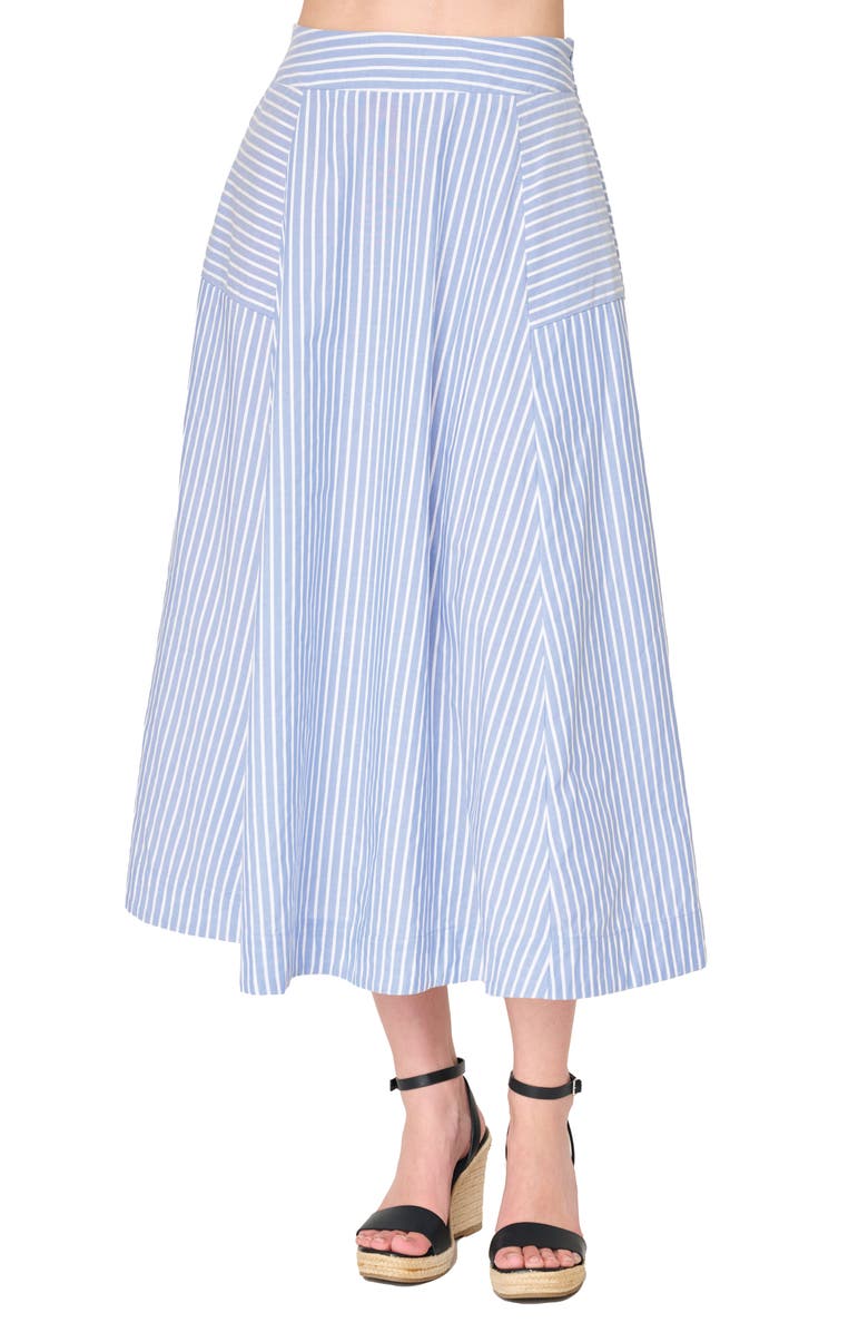 GIBSONLOOK Amanda Smocked Back Midi Skirt, Main, color,