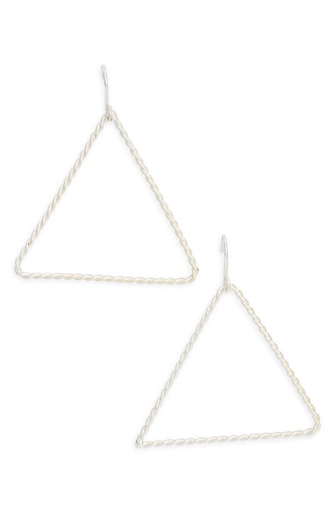 Open Triangle Drop Earrings