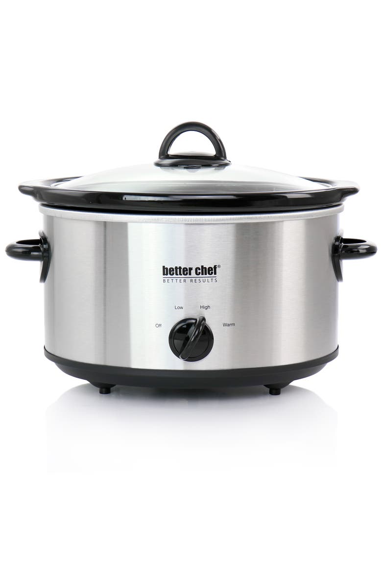 4 Quart Stainless Steel Slow Cooker, Alternate, color, Silver