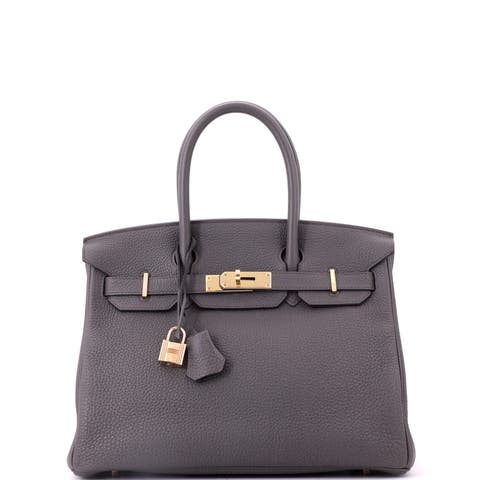 Birkin Handbag Grey Togo with Rose Gold Hardware 30
