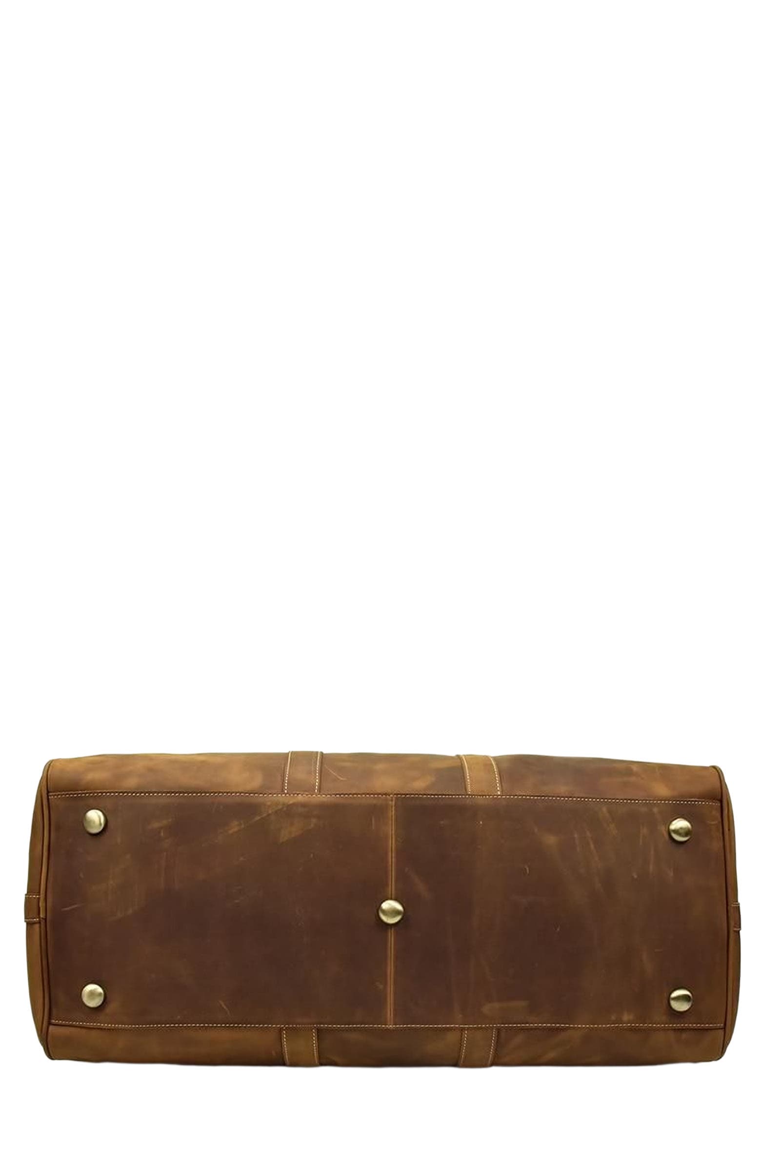 STEEL HORSE LEATHER The Bjarke Weekender | Handcrafted Leather Duffle Bag, Alternate, color, Brown