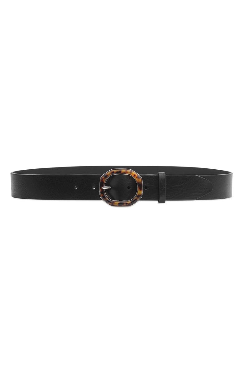 rag & bone Audrey Leather Belt, Main, color, Black