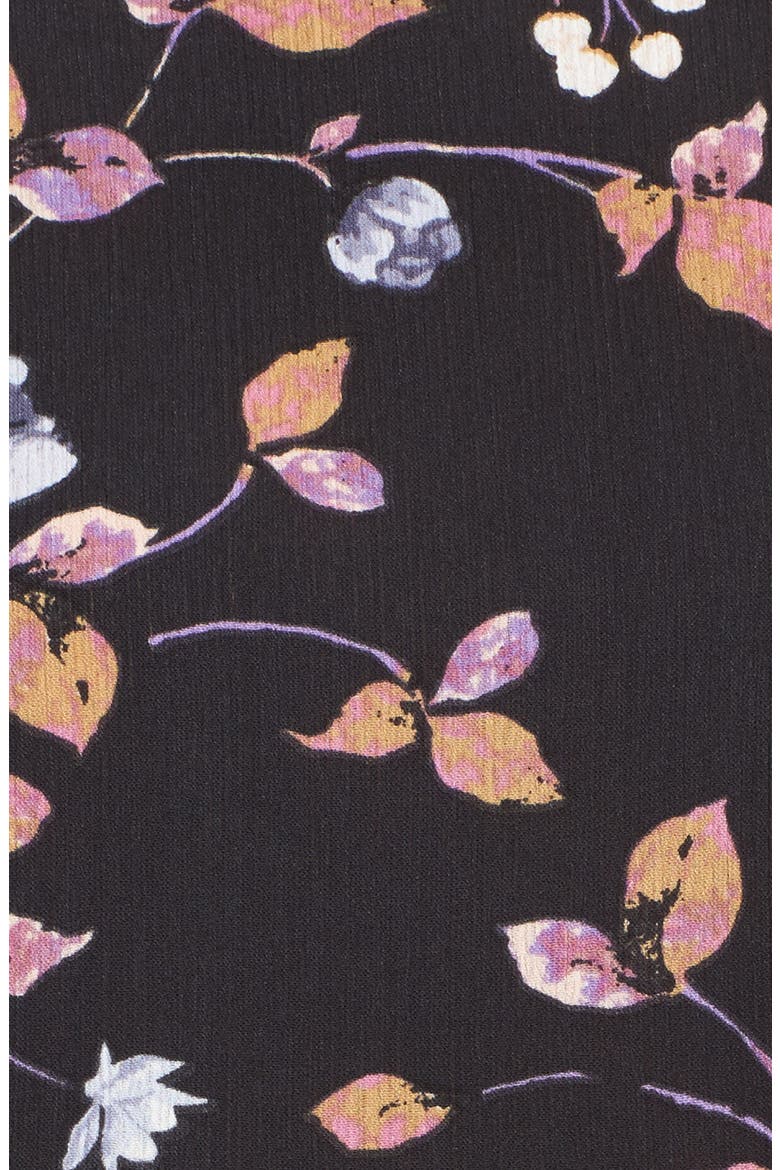 Gibson Tiered Ruffle Sleeve Peplum Blouse, Alternate, color, BLACK/ LAVENDER PRINT