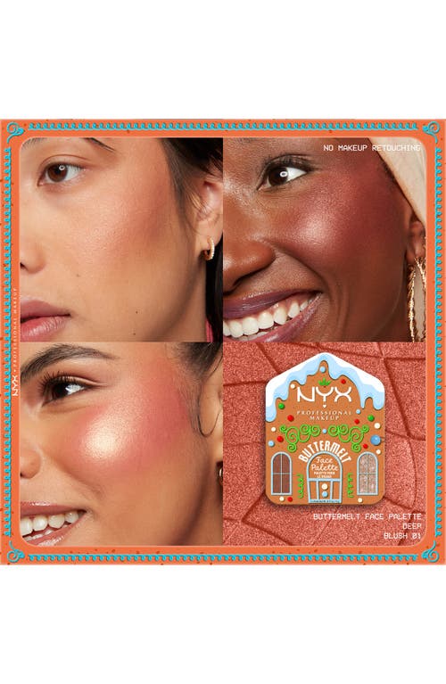 Nyx Professional Makeup Buttermelt Face Blush & Highlighter Palette In Brown