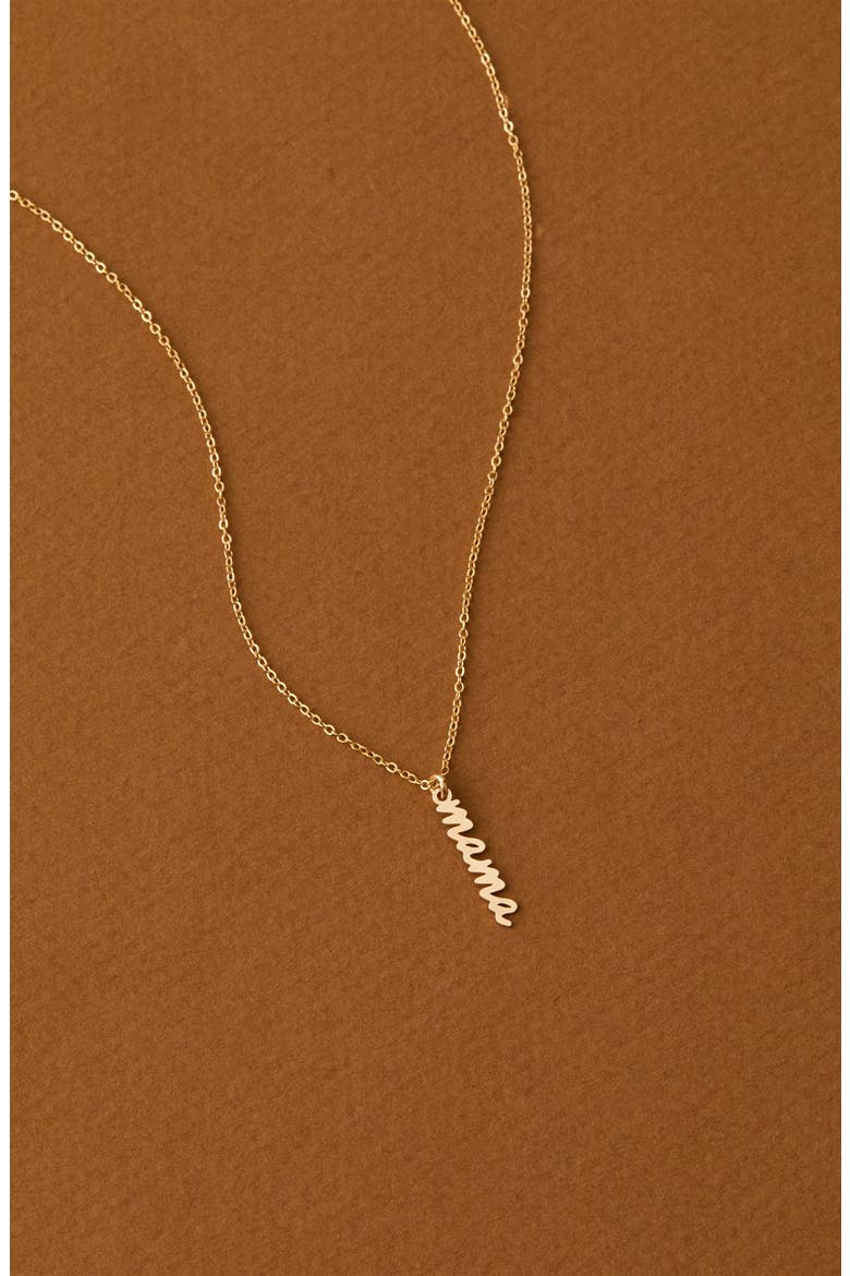 Mama Charm Pendant Necklace, Alternate, color, GOLD