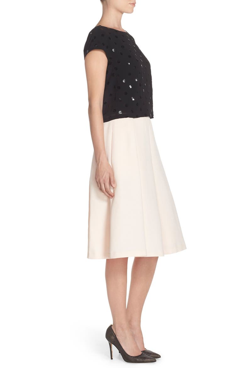 Sequin Polka Dot Popover Top, Alternate, color, BLACK