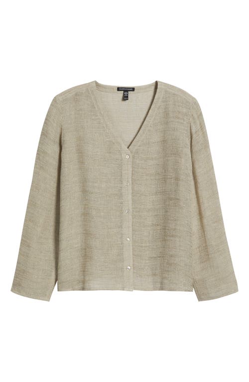 Eileen Fisher Organic Linen Blend Button-up Shirt In Natural