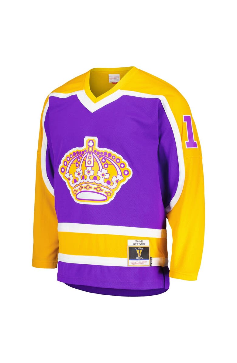 Mitchell & Ness Men's Mitchell & Ness Dave Taylor Purple Los Angeles Kings 1980/81 Blue Line Player Jersey, Alternate, color,