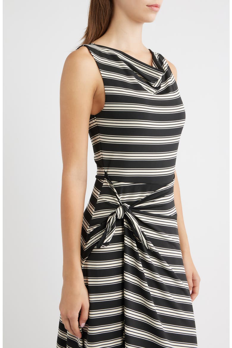 Jayne Rope Stripe Sleeveless Faux Wrap Midi Dress, Alternate, color, BLACK/ WHITE ROPE STRIPE
