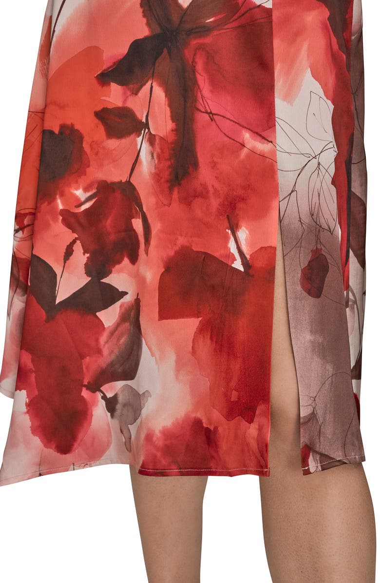 Donna Karan New York Floral Satin Dress, Alternate, color, Magenta Multi