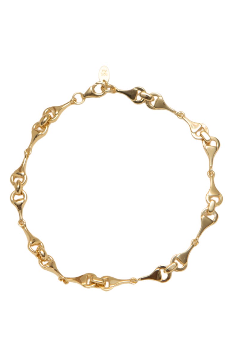 Argento Vivo Sterling Silver All Around Equestrian Chain Bracelet, Main, color, Gold