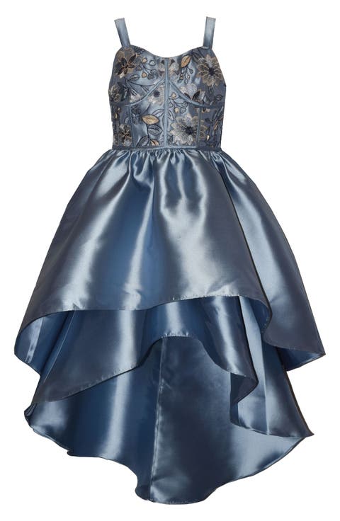 Kids' Embroidered High Low Dress