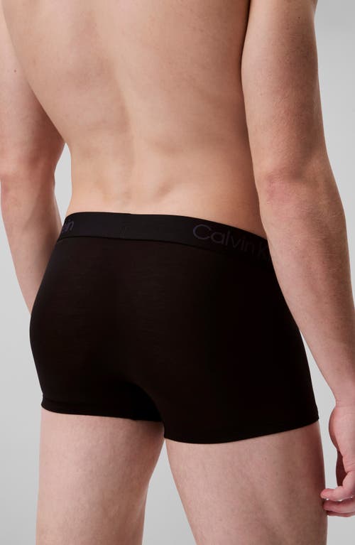 Calvin Klein 3-pack Stretch Modal Trunks In Black