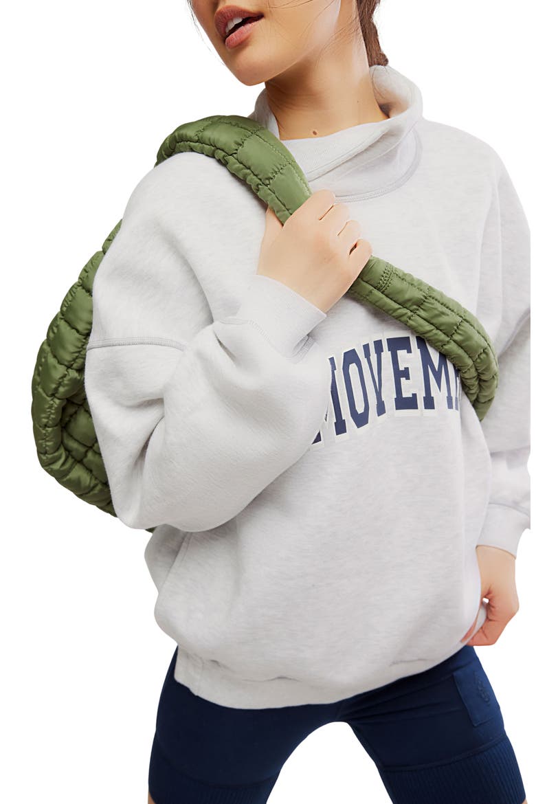 FP Movement Victory Sweatshirt & Shorts Set, Alternate, color, HEATHER GREY/MIDNIGH