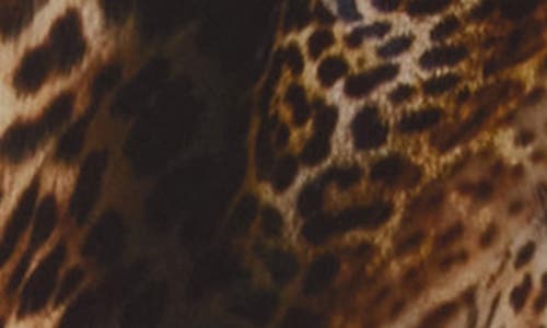 L Agence L'agence Christine Cowl Neck Silk Chiffon Slipdress In Black Multi Mix Leopard Heads