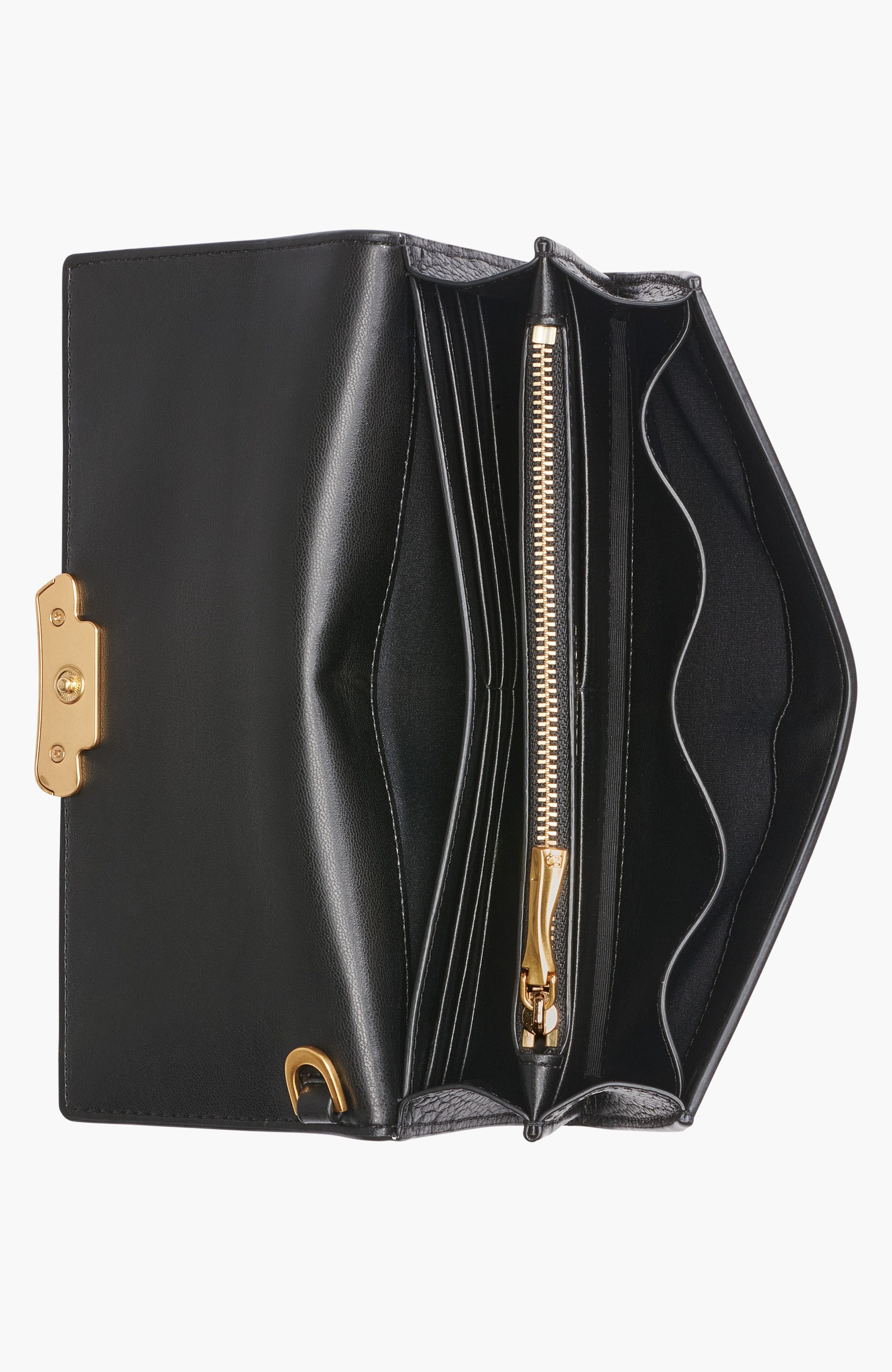 Donna Karan New York Amagansett Wallet, Alternate, color, Black/Gold