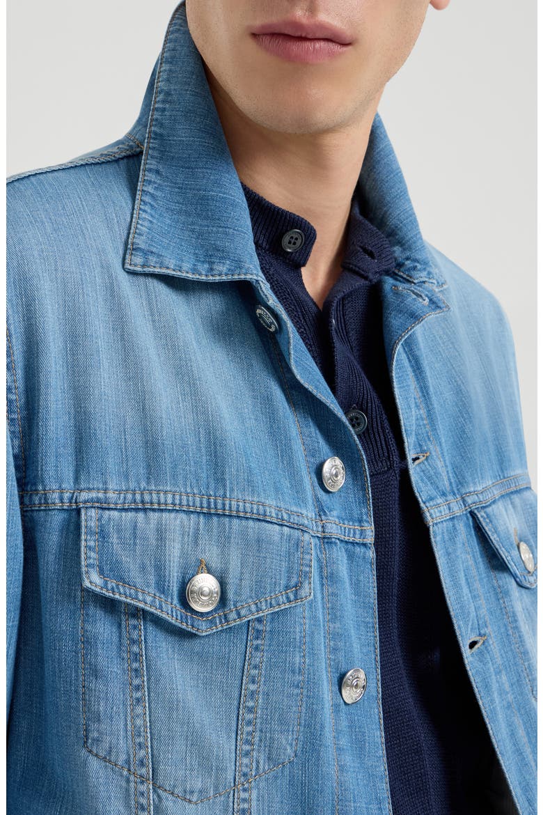 Denim four-pocket jacket, Alternate, color, Light Blue Denim