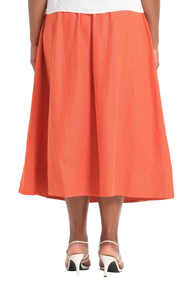 Kaia Linen Blend Skirt, Alternate, color, PERSIMMON