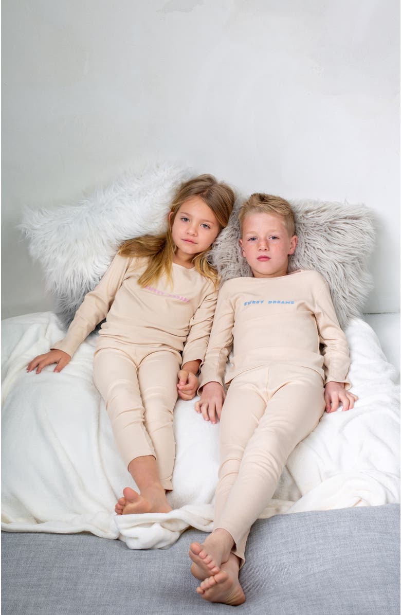 NoggiWear Sweet Dreams Loungewear Set, Alternate, color, Beige / Pink