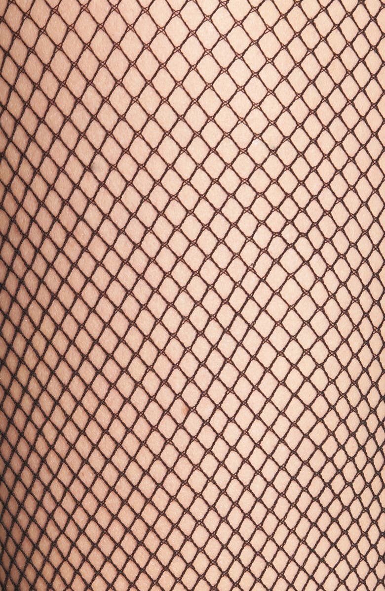Oroblu Bas Tricot Fishnet Stay-Up Stockings, Alternate, color, Black