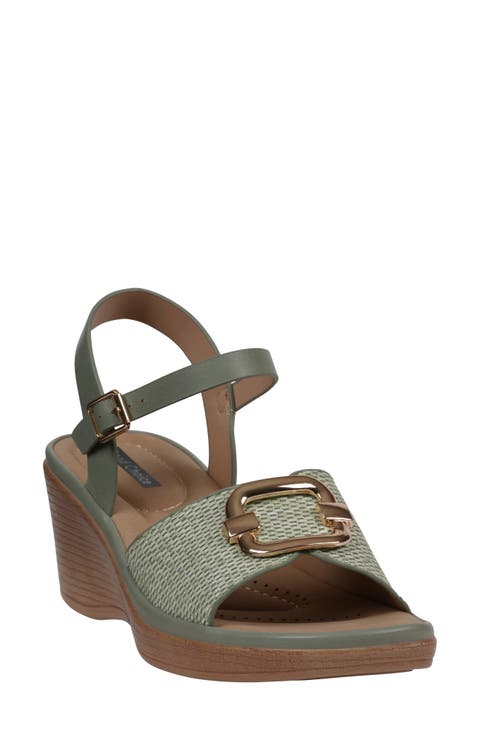 Fia Buckle Wedge Sandal (Women)
