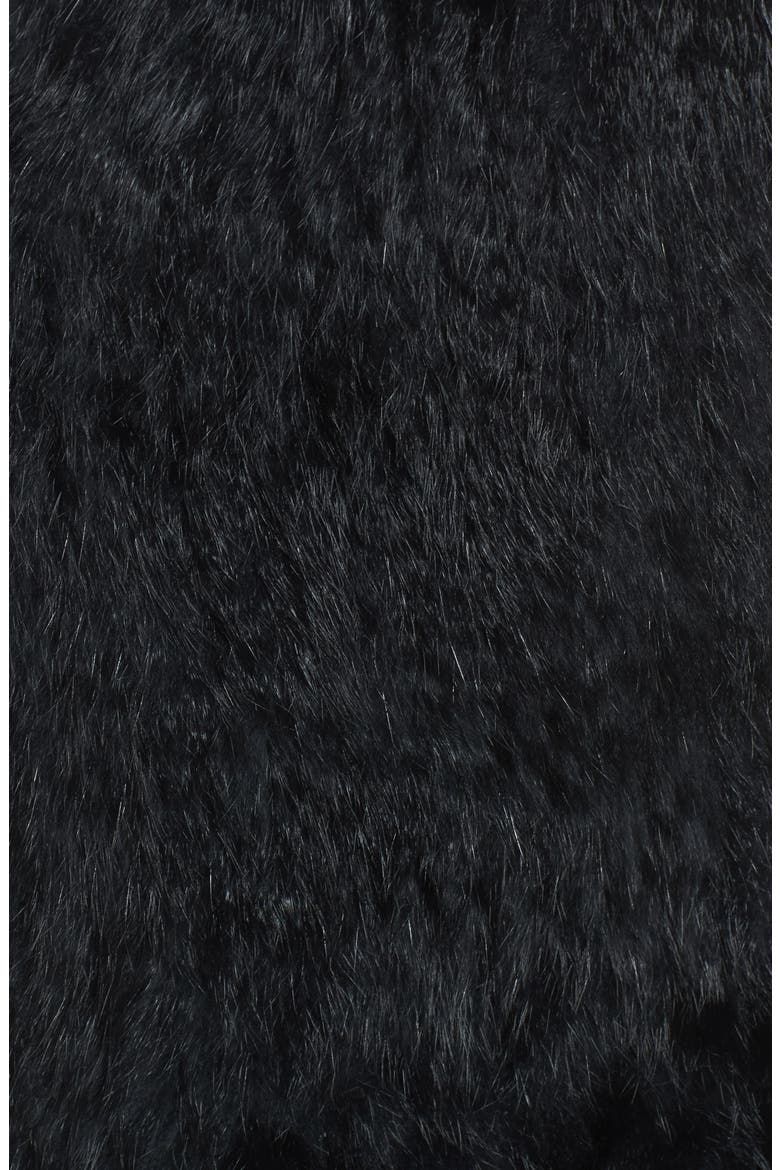 Genuine Rabbit Fur & Knit Vest (Nordstrom Exclusive), Alternate, color, BLACK