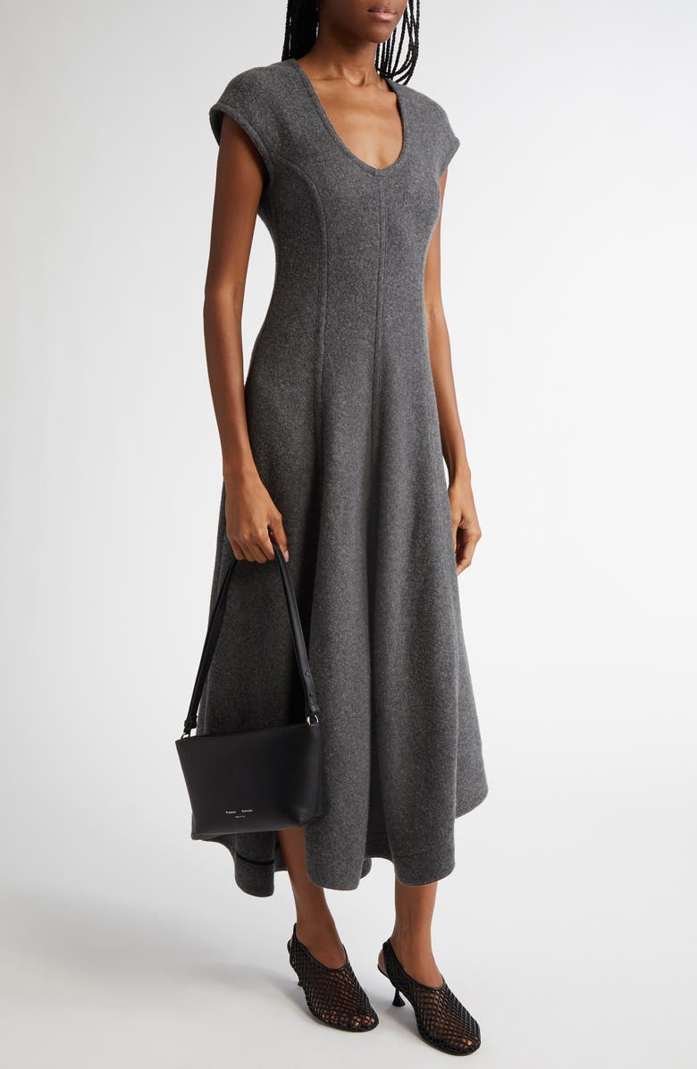 Proenza Schouler Delilah Mélange Heavyweight Jersey Midi Dress, Main, color, 