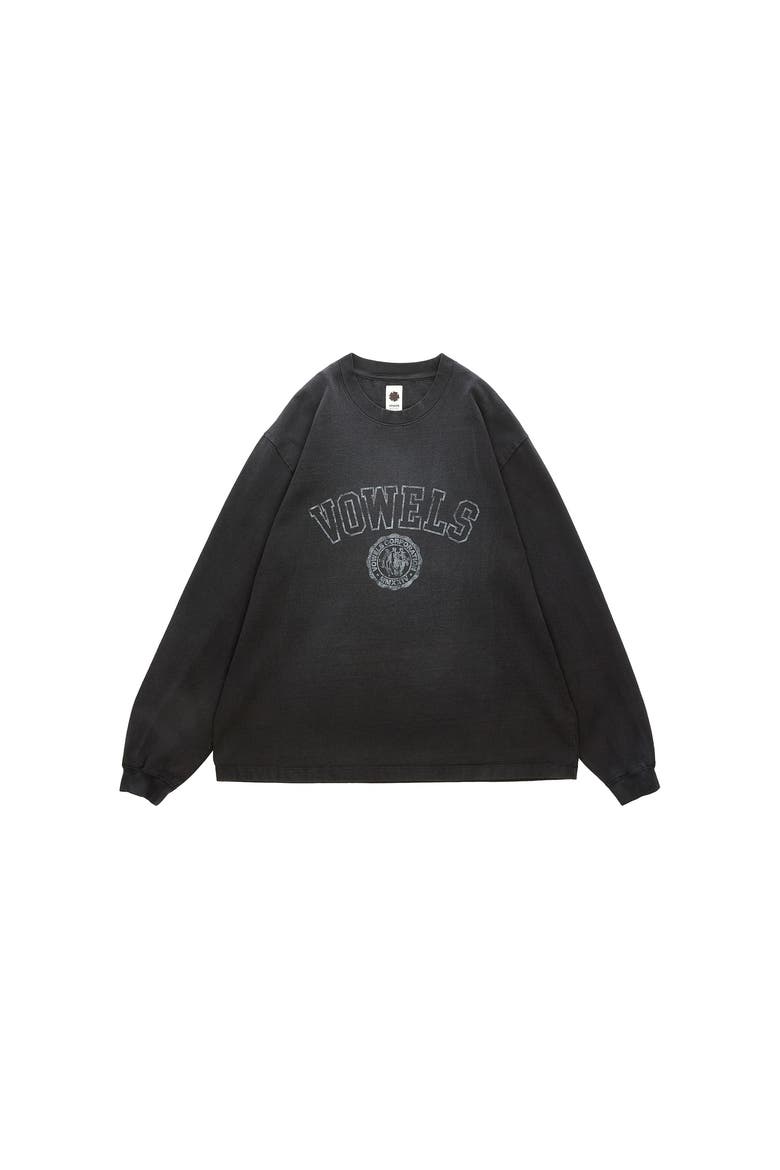 Faded Collegiate Longsleeve Tee, Main, color, Black