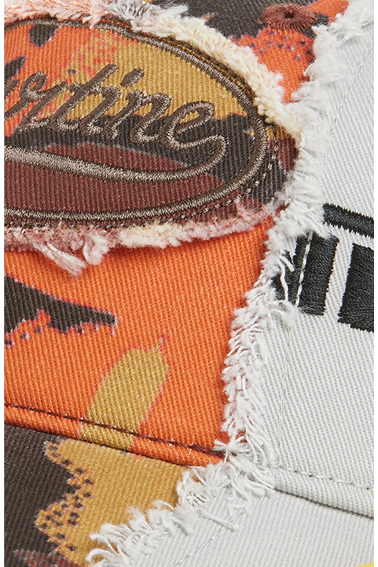 Print Collage Baseball Cap, Alternate, color, ORANGE CAMO