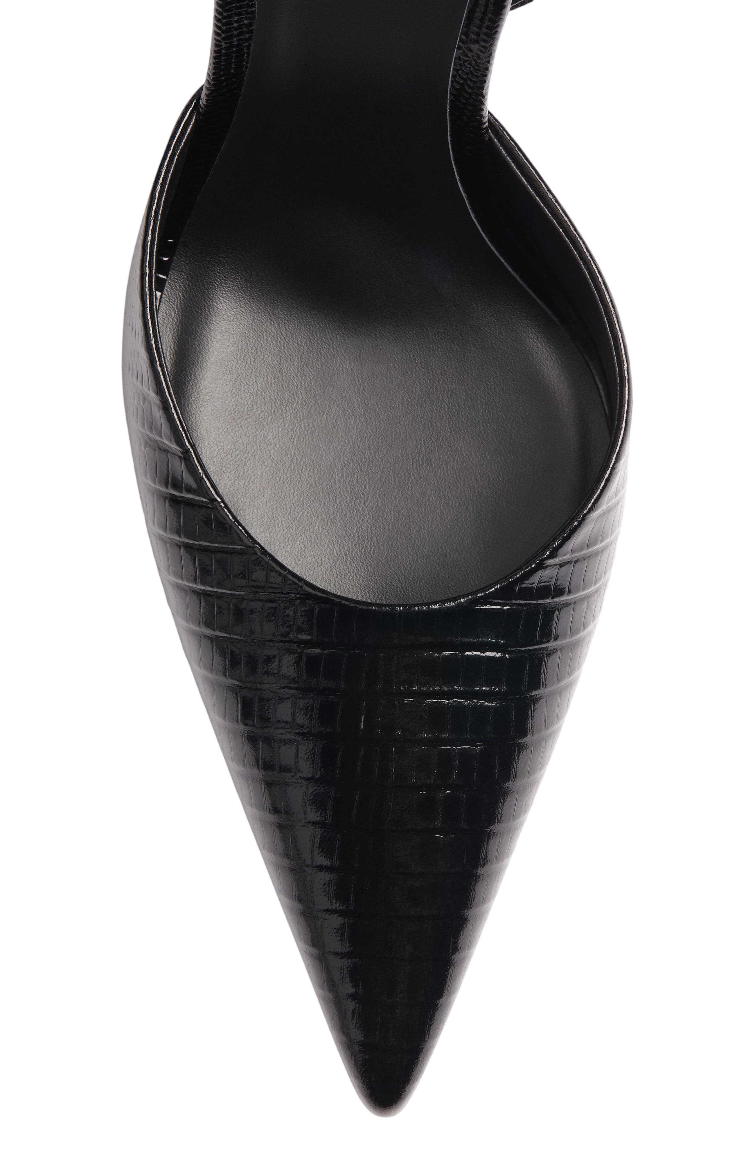 Embossed Leather Strappy Courts, Alternate, color, Black