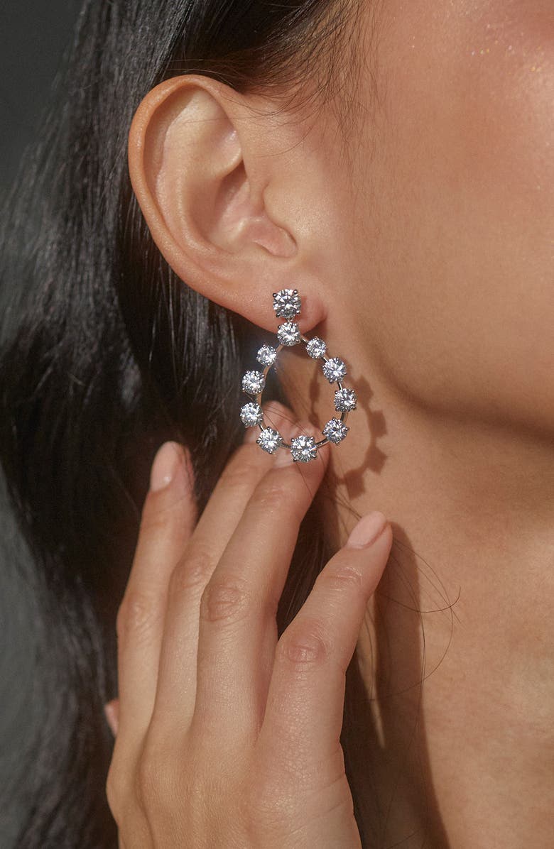 Nadri Halle Teardrop Frontal Hoop Earrings, Alternate, color, 