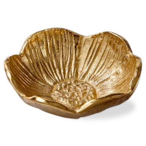 Blossom Cast Aluminum Dish Large Antique Brass Aluminum Everyday,Spring