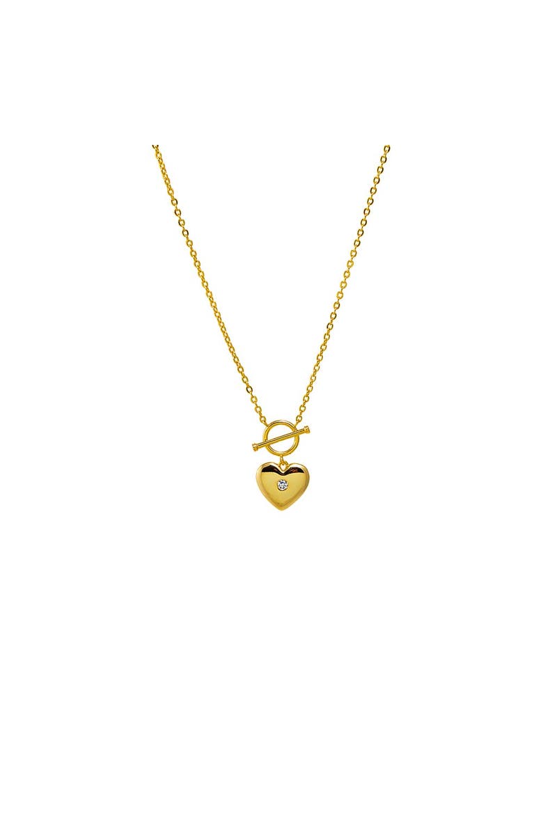 BY ADINA EDEN CZ Heart Toggle Pendant Necklace, Main, color,