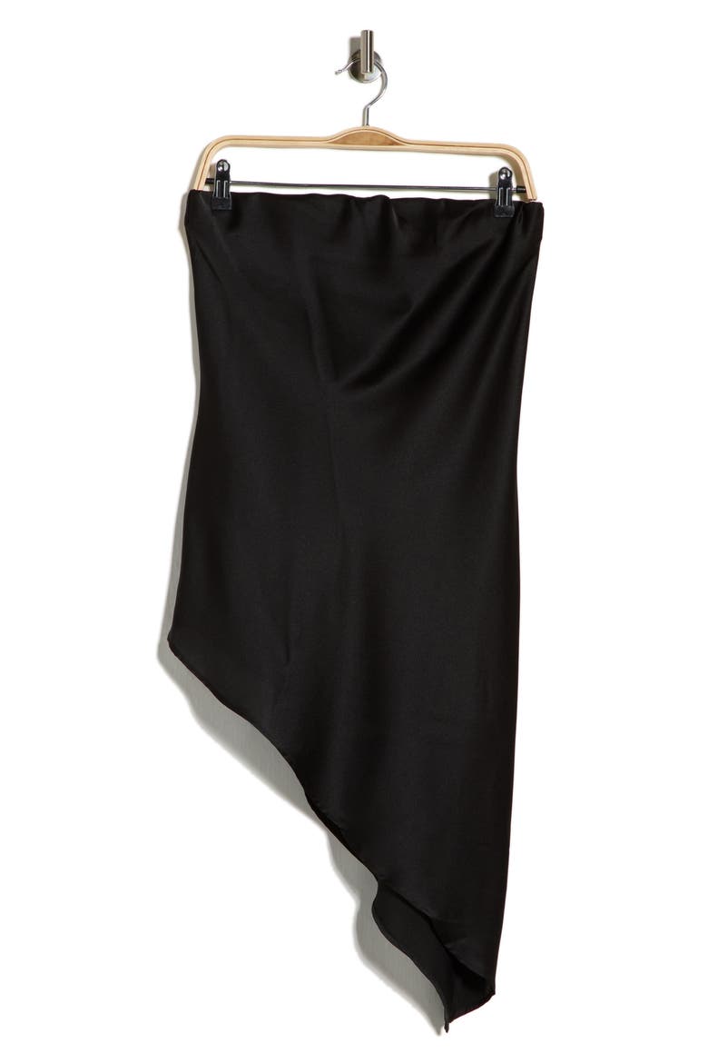 Asymmetric Strapless Tunic Top, Alternate, color, BLACK