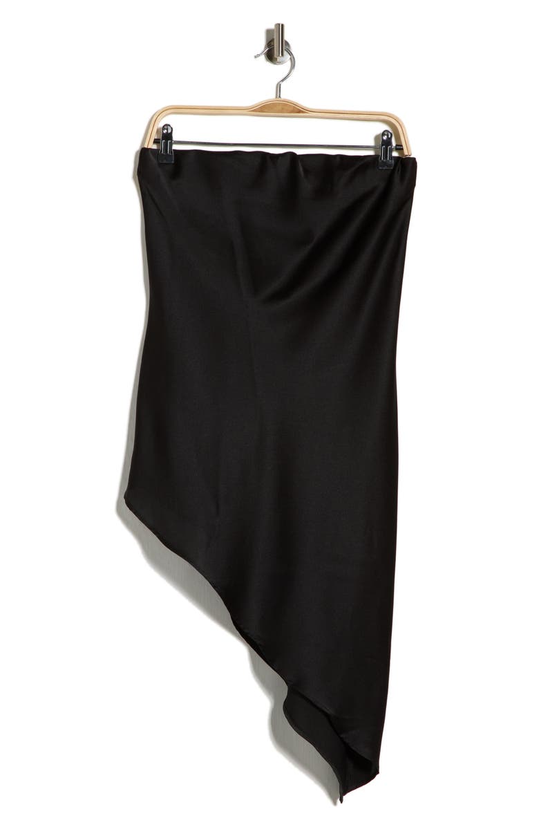 Renee C Asymmetric Strapless Tunic Top, Main, color, Black