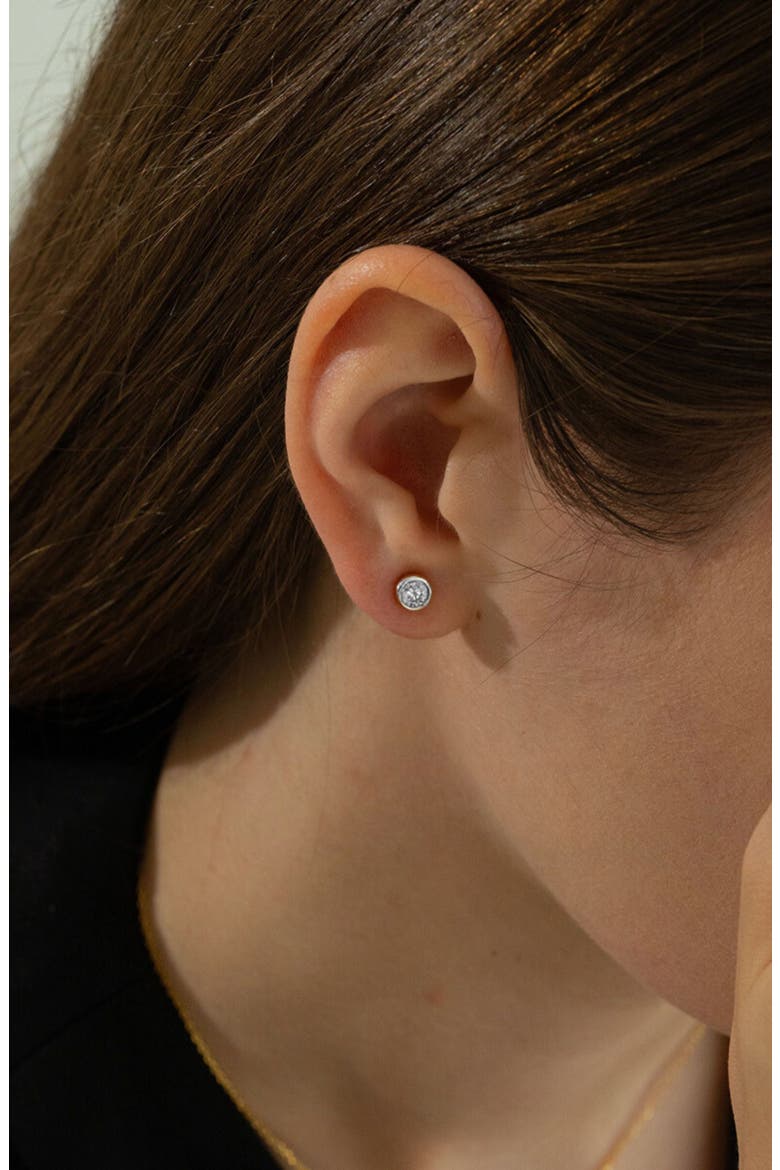 Sterling Silver 18k Gold Plated Margot Stud Earrings Crystal Minimal, Alternate, color, Silver