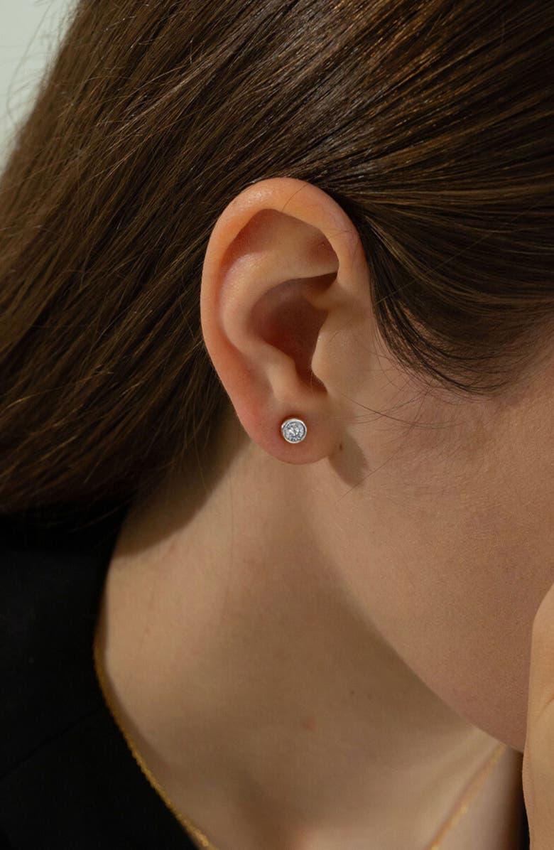 Bearfruit Jewelry Sterling Silver 18k Gold Plated Margot Stud Earrings Crystal Minimal, Alternate, color, Silver