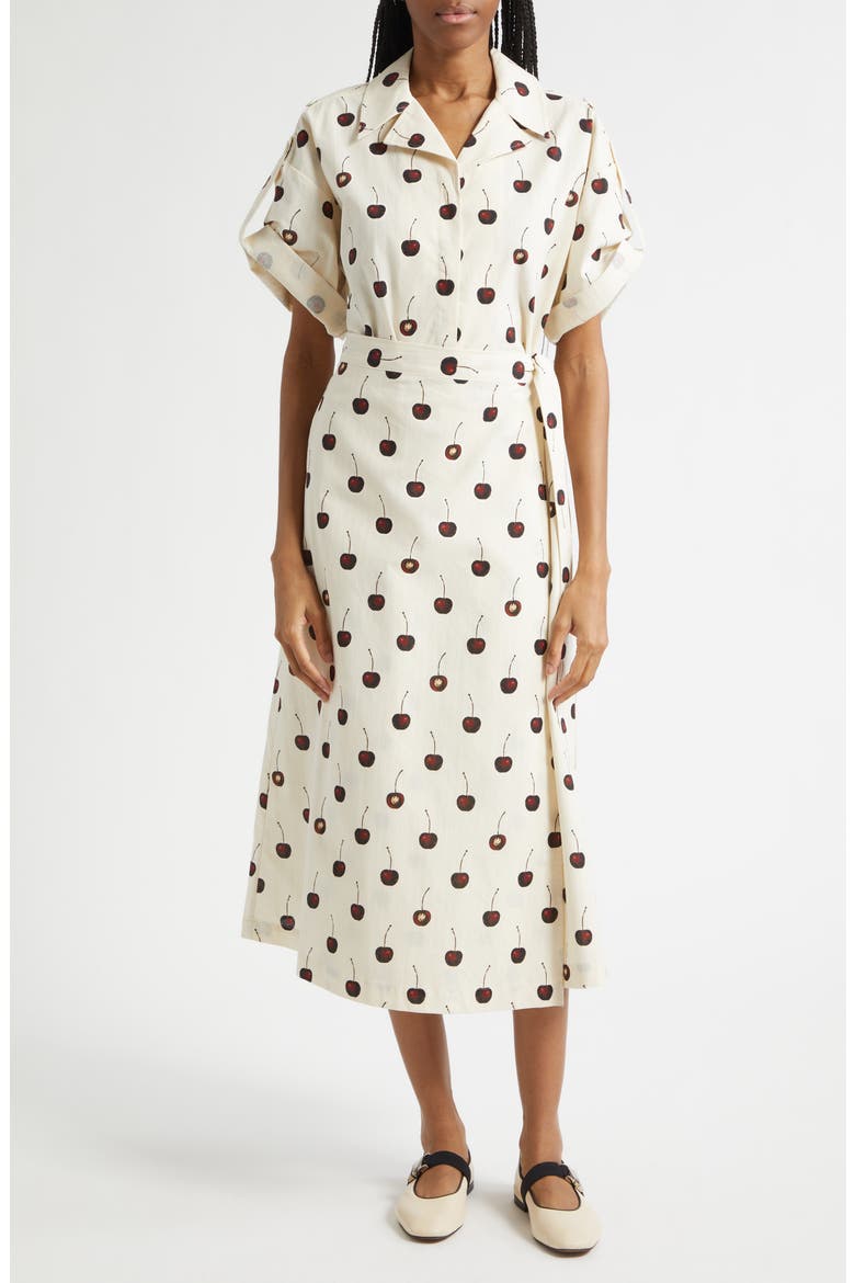 Cherries Organic Cotton Shirtdress, Main, color, CHERRIES