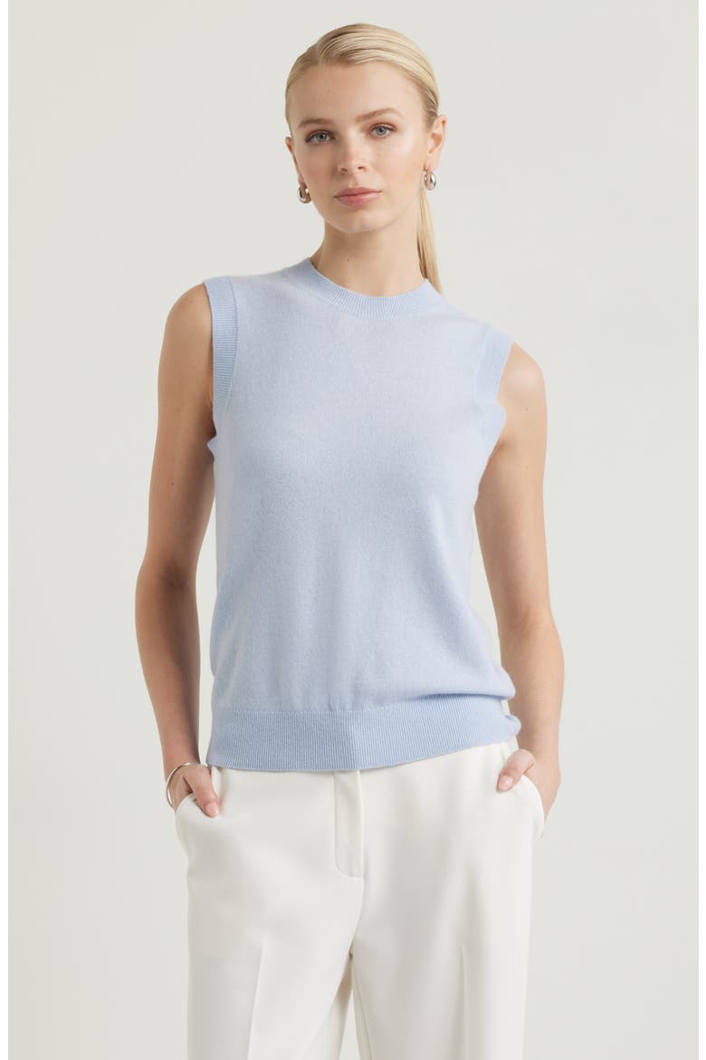 Sleeveless Cashmere Sweater, Main, color, BLUE ZEN