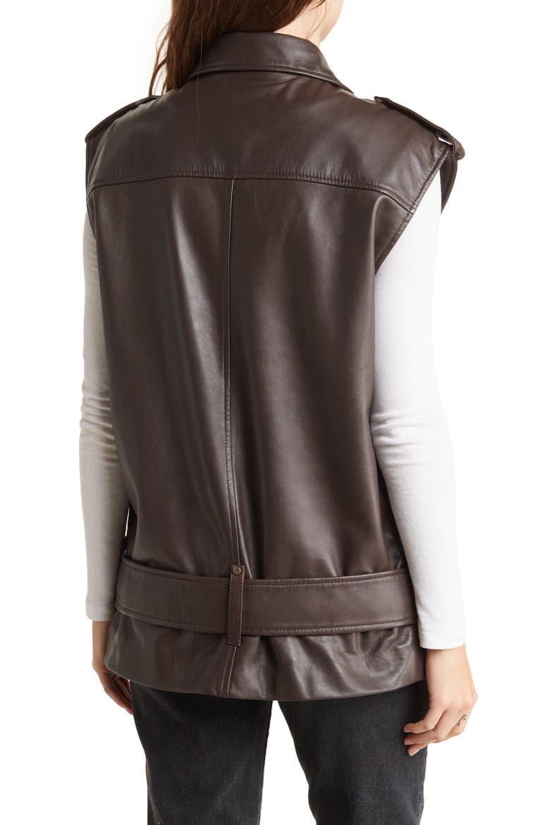 Edie Lamb Leather Vest, Alternate, color, MOCHA