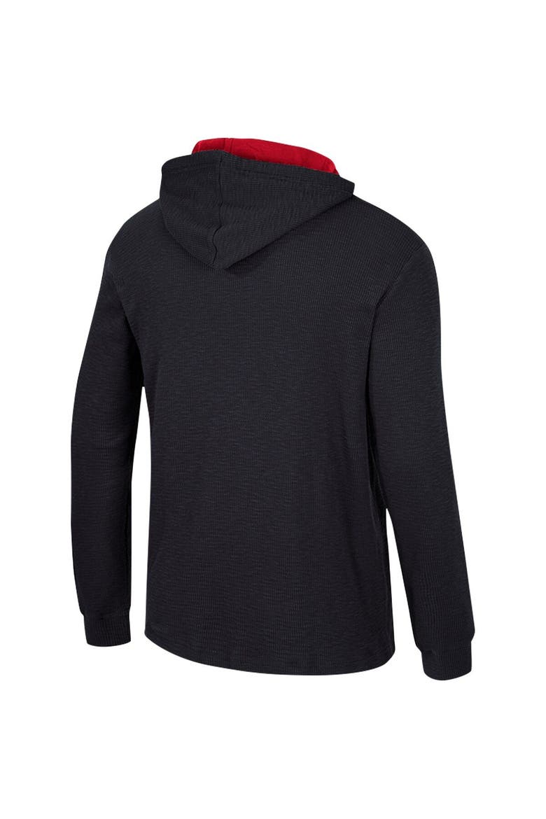 Men's Colosseum Black Ohio State Buckeyes Affirmative Thermal Hoodie Long Sleeve T-Shirt, Alternate, color, Black