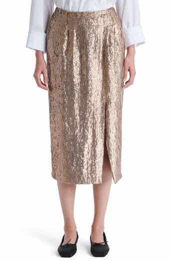 TWP Fishscale Ladylike Sequin Silk Midi Skirt