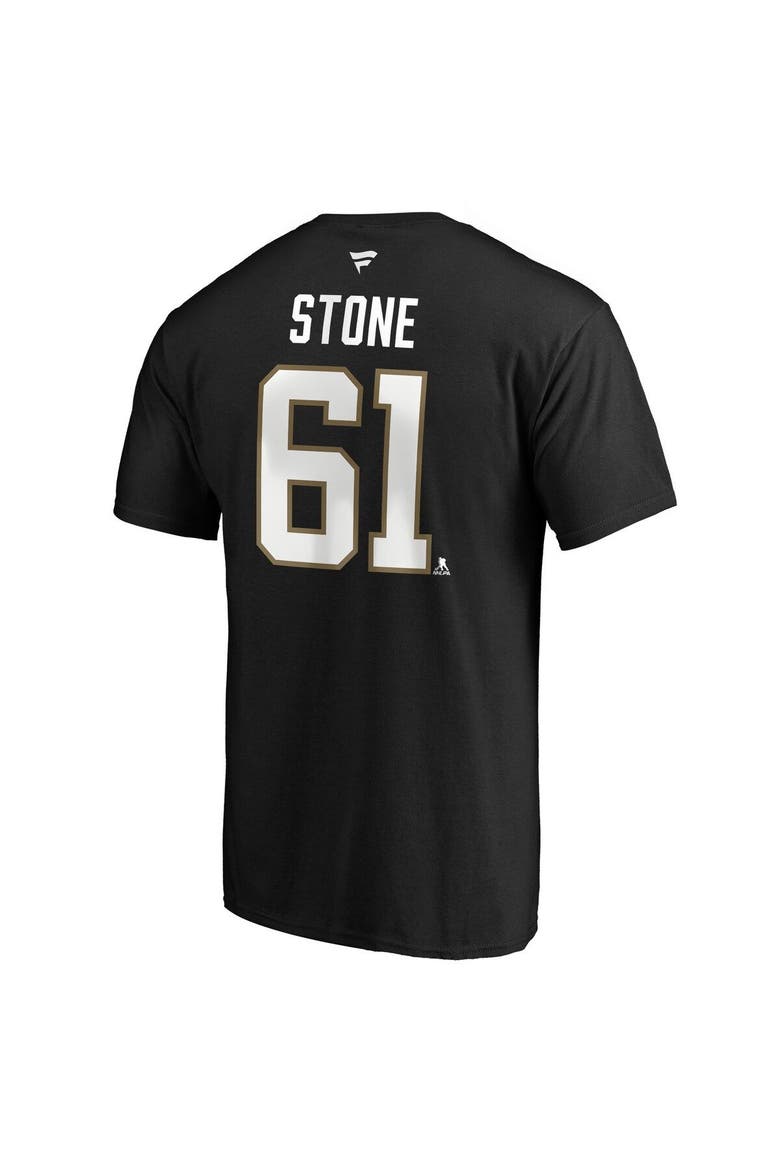 Men's Fanatics Branded Mark Stone Black Vegas Golden Knights Authentic Stack Player Name & Number Captain Patch T-Shirt, Alternate, color, Black