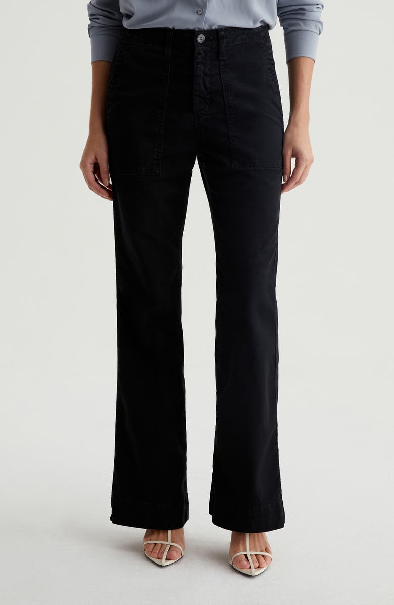 AG Juliet High Waist Utility Flare Twill Pants, Main, color,