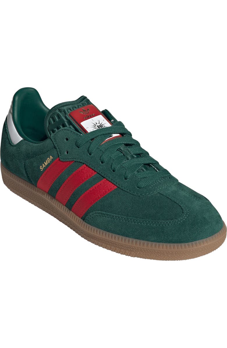 adidas x FIFA Gender Inclusive Samba OG Sneaker, Main, color, Team Dark Green/ Scarlet