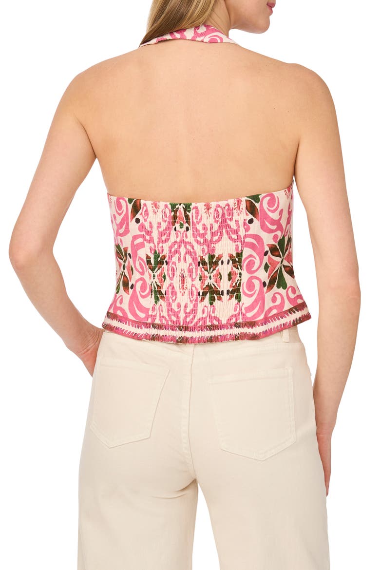 Tile Print Halter Top, Alternate, color, VANILLA CREAM