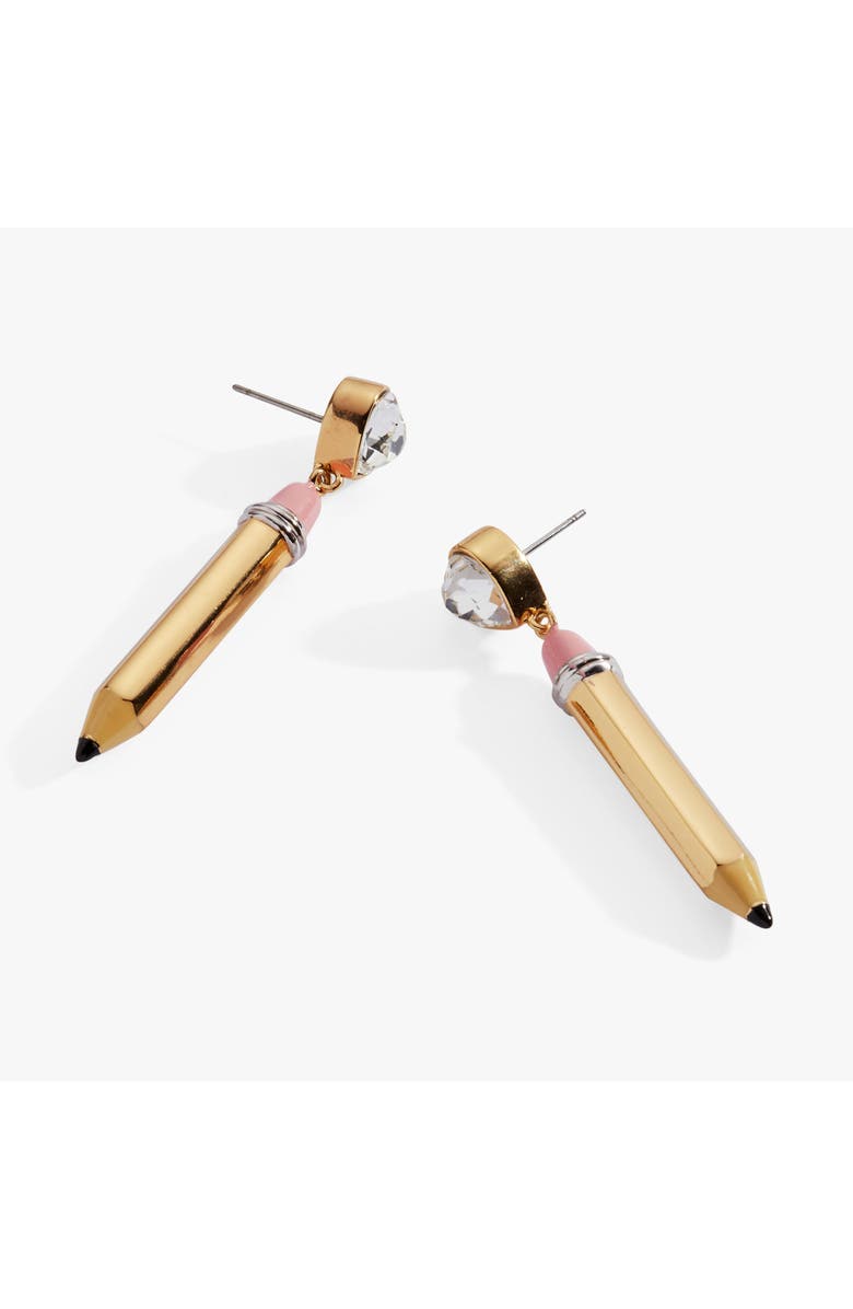 Alex and Ani Pencil Heart Drop Earrings, Alternate, color, Two Tone