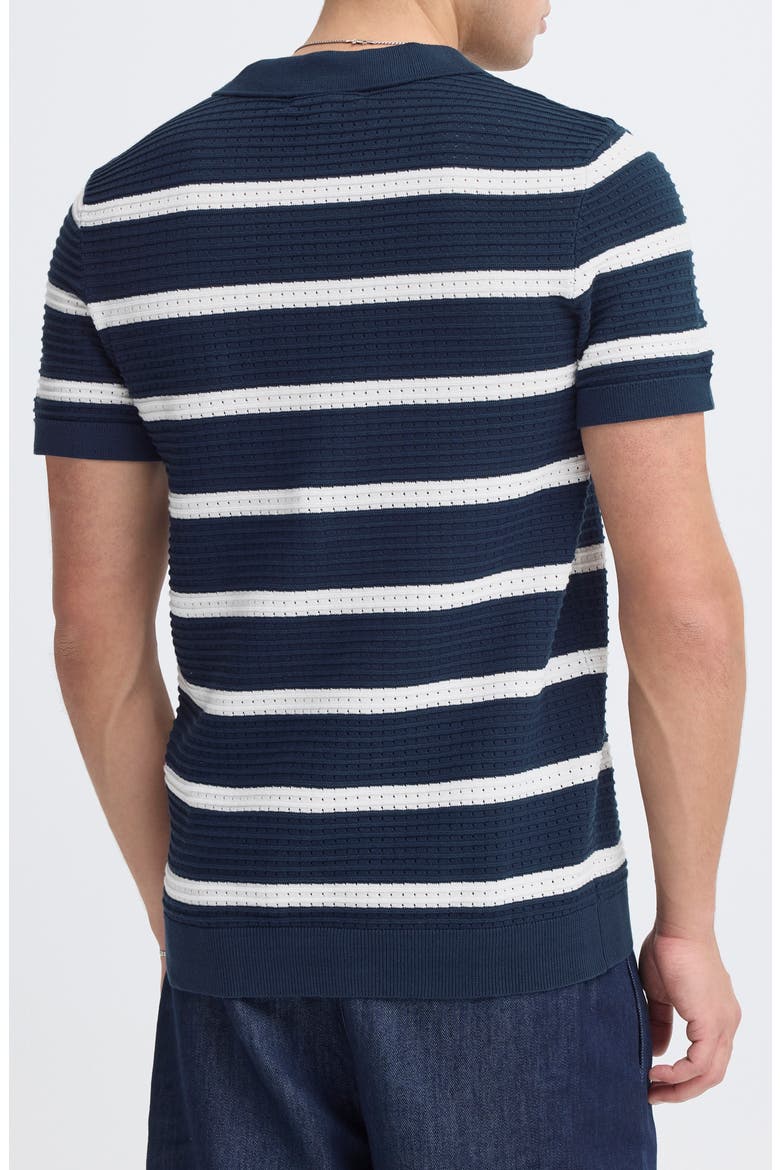 Stripe Cotton Polo, Alternate, color, NAVY BLAZER