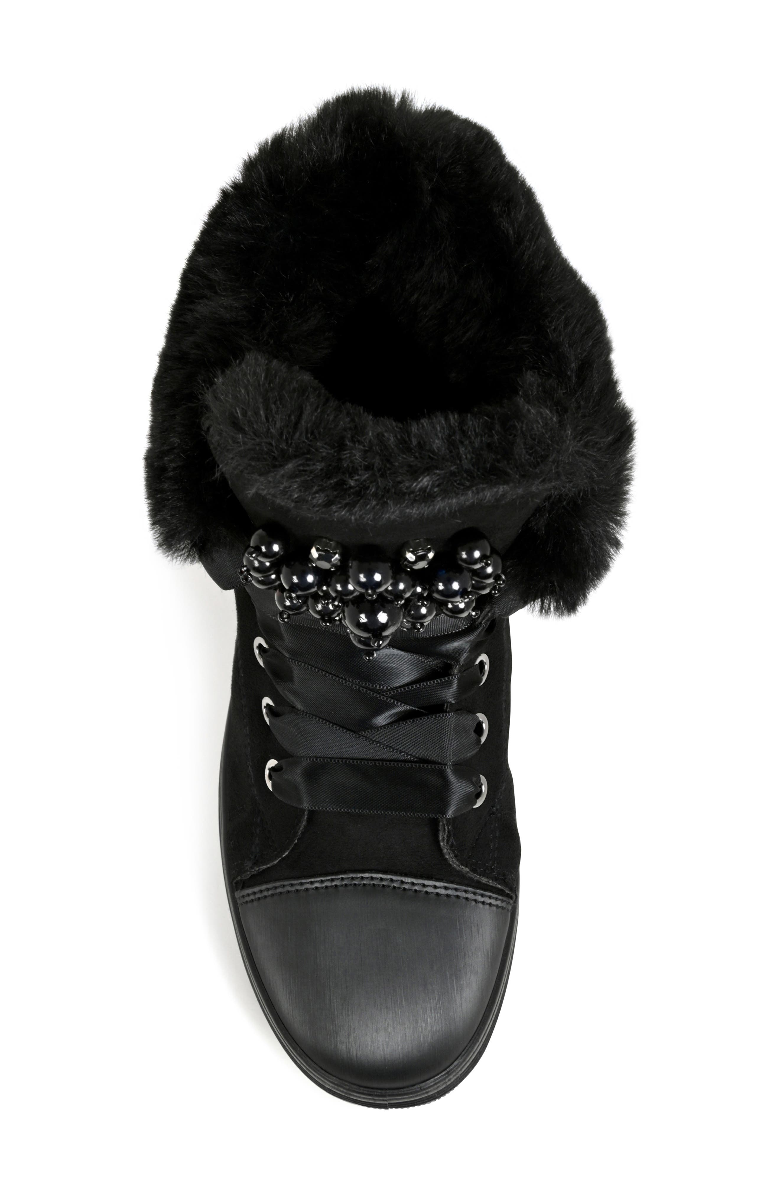 NINETY UNION Warm Faux Fur Lined Sneaker Boot, Alternate, color, Black