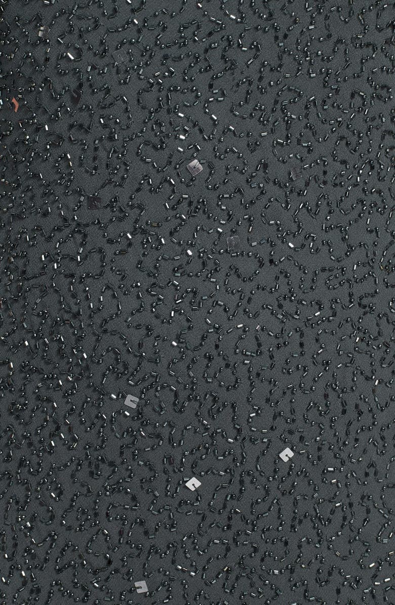 Adrianna Papell 'Caviar' Illusion Back Beaded Gown, Alternate, color, 